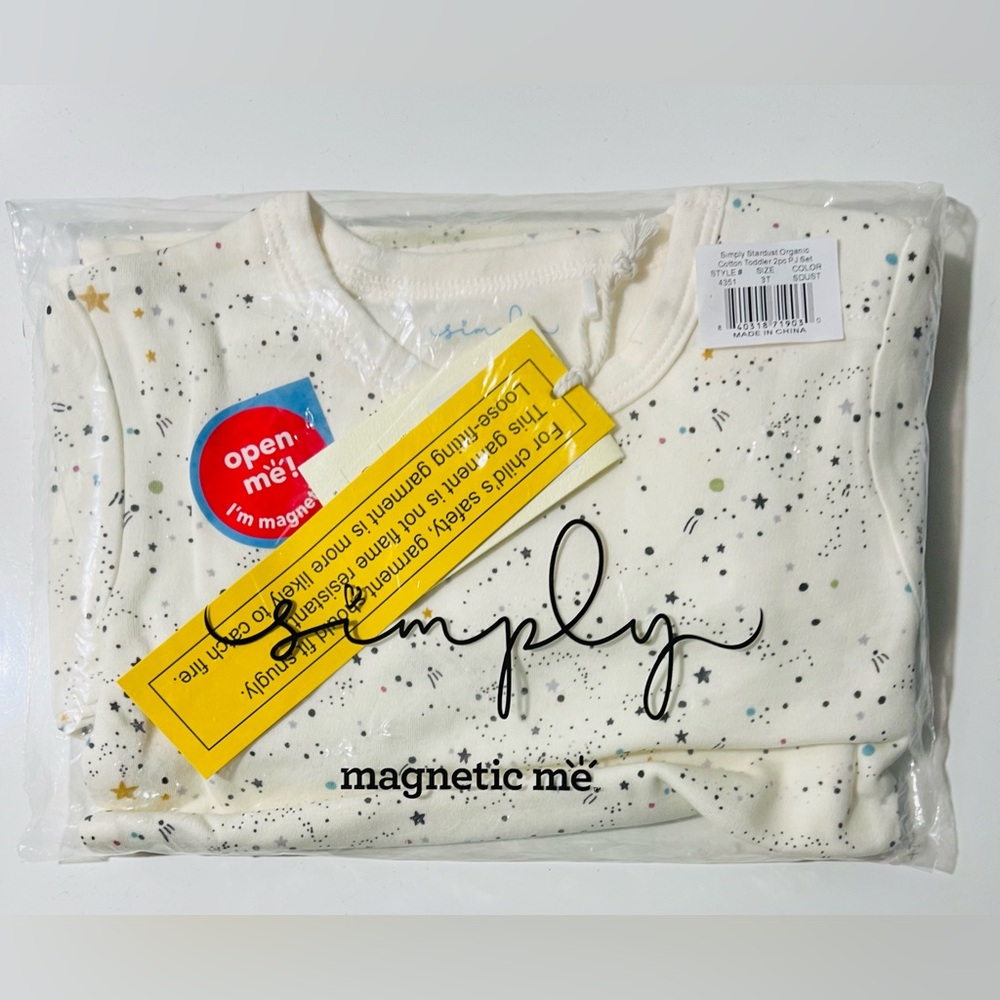 Magnetic Me Simply Stardust Organic Toddler 2ps PJ Set - 3T